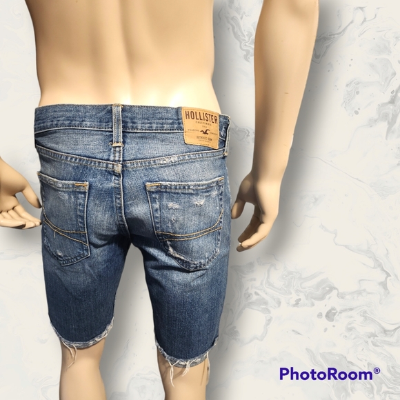 Hollister Co Denim Cutoff Shorts Distressed Size 30 9" Inseam - Picture 3 of 7